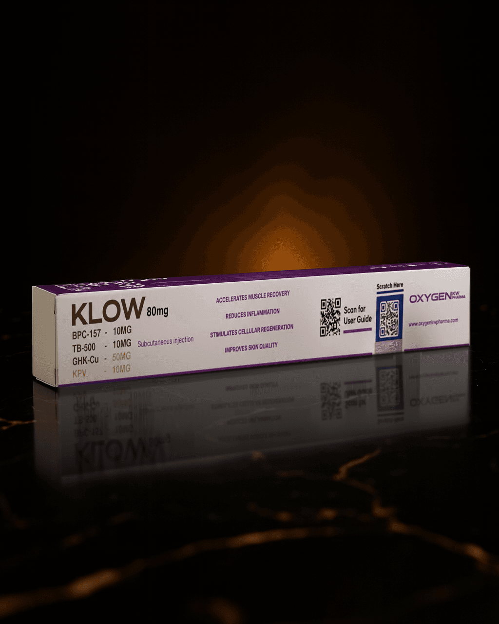 Oxygen® KLOW 80mg – Blend de Peptídeos | GHK-Cu + BPC-157 + TB-500 + KPV — foto 1