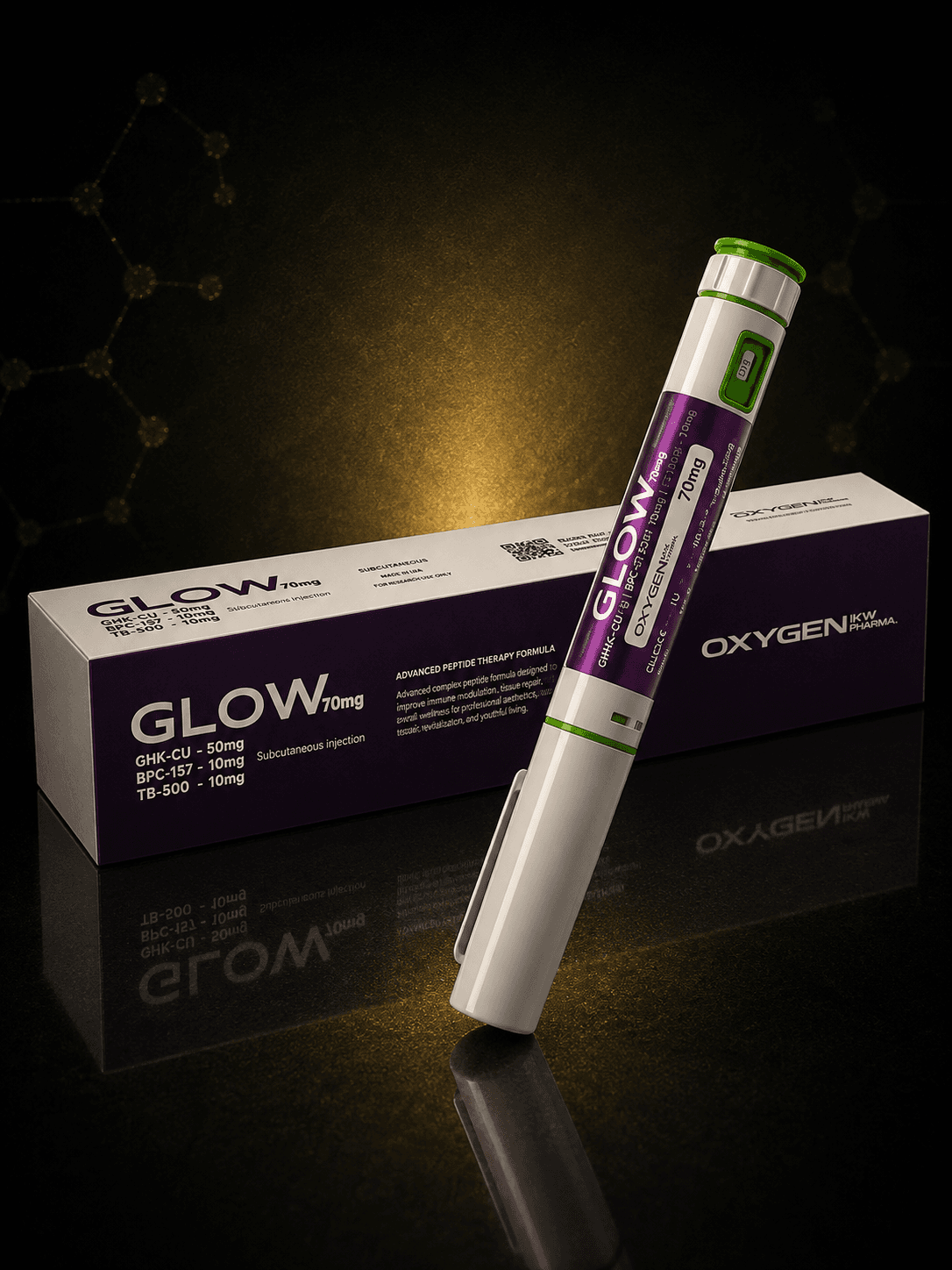 Oxygen® GLOW 70mg – Blend de Peptídeos | GHK-Cu + BPC-157 + TB-500 — foto 1